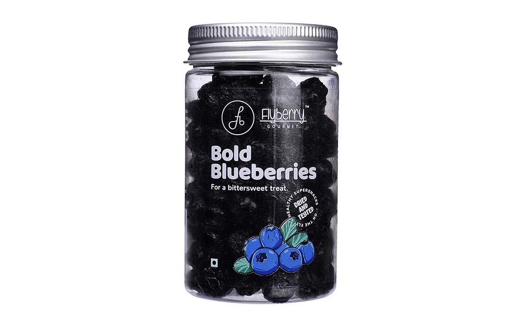 Flyberry Gourmet Bold Blueberries    Glass Jar  100 grams